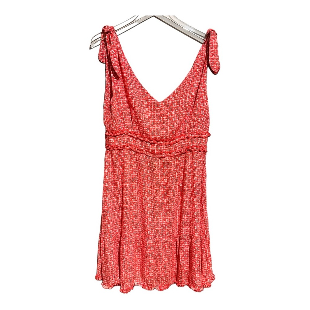 Shinestar Red/Orange Ruffle Flared Print Sundress Size XL